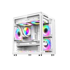 PC POWER ICE CUBE WHITE DESKTOP GAMING CASING WITH 200WATT PSU